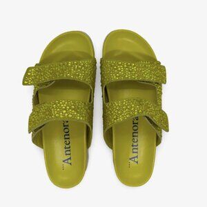 Crystal footbed sandals, handmade in Italy, 7.5,8,8.5,9